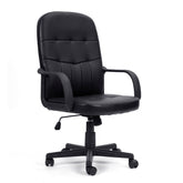 Nautilus Designs Orion High Back Bonded Leather Executive Office Chair With Integrated Lumbar Support and Fixed Arms Black - BCL/Z2207/BK DD